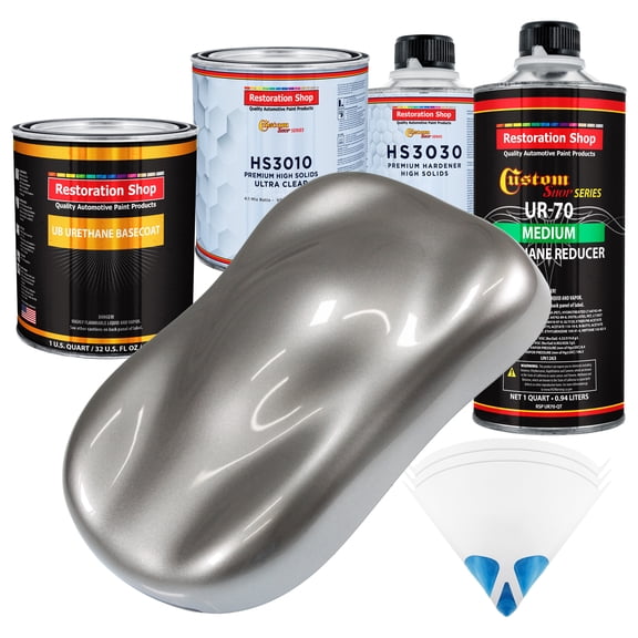 Titanium Gray Metallic Premium Quart URETHANE BASECOAT CLEARCOAT Auto Paint Kit