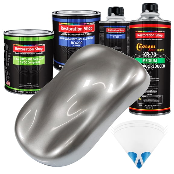 Titanium Gray Metallic Quart Kit Low VOC URETHANE BASECOAT Car Auto Paint Kit