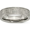 thumbnail image 1 of Titanium Greek Key 6mm Satin & Polished Band (Size 12) Made In China tb342-12, 1 of 5