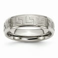 thumbnail image 1 of Titanium Greek Key Design 6mm Satin Polished Band - Size 7, 1 of 2