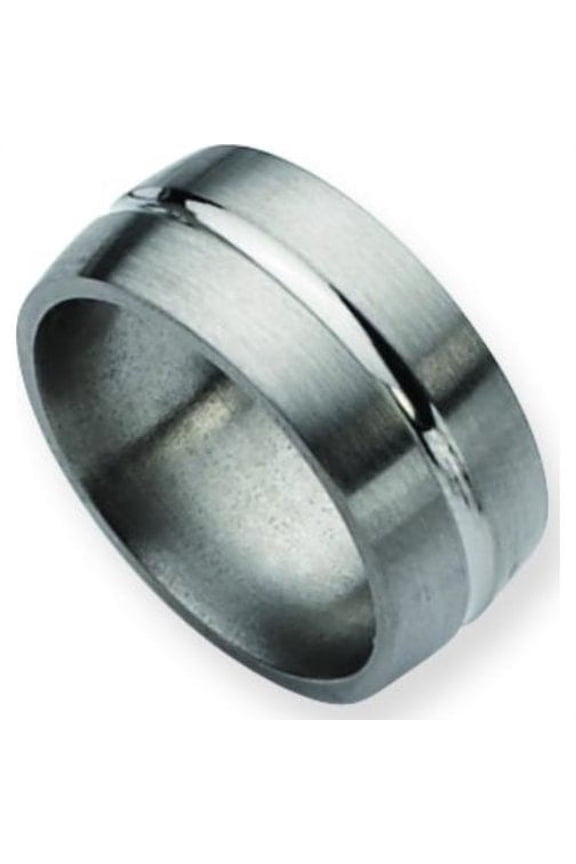 Titanium Grooved 10mm Satin Wedding Ring Band Size 8