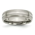 thumbnail image 1 of Titanium Grooved 6mm Brushed and Polished Band Size: 11; for Adults and Teens; for Women and Men, 1 of 6