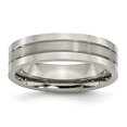 thumbnail image 1 of Titanium Grooved 6mm Brushed and Polished Band Size: 8; for Adults and Teens; for Women and Men, 1 of 6