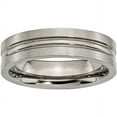 thumbnail image 1 of Titanium Grooved 6mm Brushed and Polished Band, 1 of 8