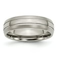 thumbnail image 1 of Titanium Grooved 6mm Mens Wedding Ring Band Size 10.5, 1 of 6