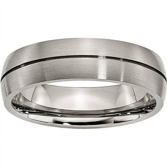 Titanium Grooved 6mm Satin Band