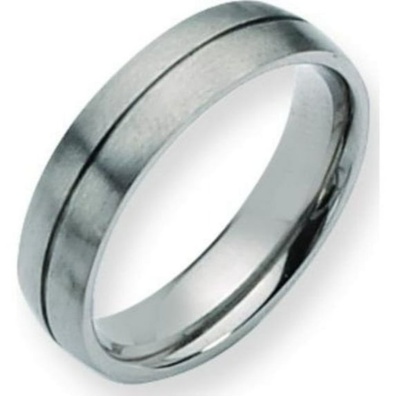 Titanium Grooved 6mm Satin Mens Wedding Ring Sz 11