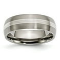 thumbnail image 1 of Titanium Grooved 7mm Satin Mens Wedding Ring Sz 10.5, 1 of 8