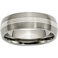 thumbnail image 1 of Titanium Grooved 7mm Sterling Silver Inlay Brushed/Polished Band, 1 of 7