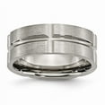 thumbnail image 1 of Titanium Grooved 8mm Brushed And Polished Band (Size 12) Made In United States tb74-12, 1 of 4