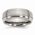 thumbnail image 1 of Titanium Grooved 8mm Brushed Polished Band Ring - Size 12.5, 1 of 2