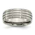 thumbnail image 1 of Titanium Grooved 8mm Brushed and Polished Band Size: 13; for Adults and Teens; for Women and Men, 1 of 6