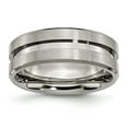 thumbnail image 1 of Titanium Grooved 8mm Brushed and Polished Band Size: 6; for Adults and Teens; for Women and Men, 1 of 6