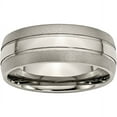 thumbnail image 1 of Titanium Grooved 8mm Brushed and Polished Band, 1 of 8