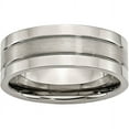 thumbnail image 1 of Titanium Grooved 8mm Brushed and Polished Band, 1 of 11