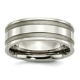 thumbnail image 1 of Titanium Grooved 8mm Brushed Polished Band Ring Size 10.5 Ring for Women and Men, 1 of 2