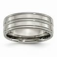 thumbnail image 1 of Titanium Grooved 8mm Polished Band Ring - Size 8, 1 of 2