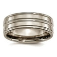 thumbnail image 1 of Titanium Grooved 8mm Polished Band Ring Size 12 - Band Style Ring for Women and Men, 1 of 2