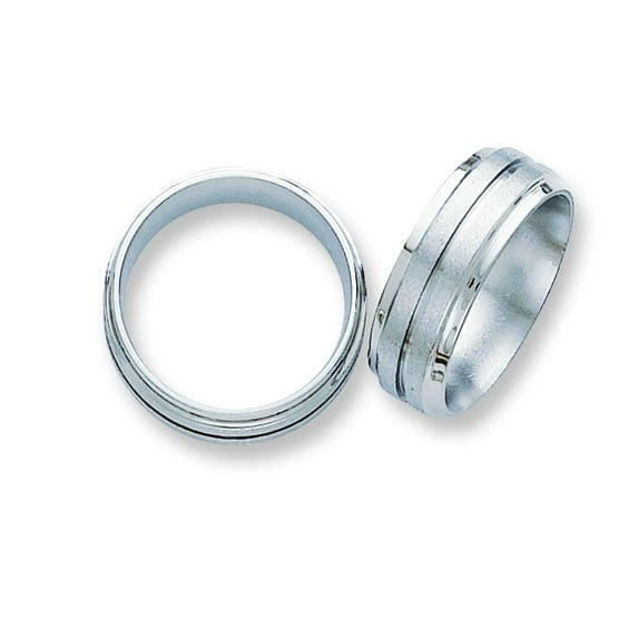 Titanium Grooved 8mm Satin Mens Ring Band Size 11