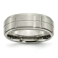 thumbnail image 1 of Titanium Grooved 8mm Satin and Polished Band Ring - Size 6, 1 of 2