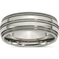 thumbnail image 1 of Titanium Grooved And Beaded Edge 8mm Polished Band (Size 13.5) Made In United States tb136-13.5, 1 of 5