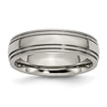 thumbnail image 1 of Titanium Grooved & Beaded Edge 6 mm Polished Band - Size 10, 1 of 1