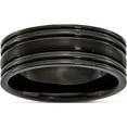 thumbnail image 1 of Titanium Grooved Black Ip-Plated 8mm Brushed And Polished Band (Size 11.5) Made In China tb358-11.5, 1 of 5