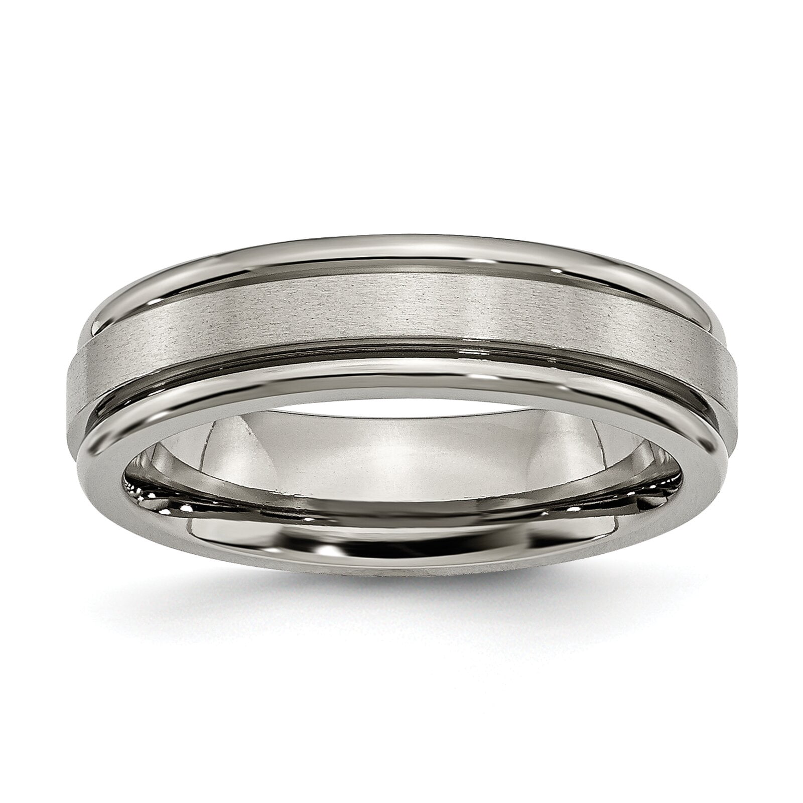 Titanium Grooved Edge 6mm Satin Wedding Ring Size 8 - Walmart.com Titanium Grooved Edge 6mm Satin Wedding Ring Size 8 - Walmart.com
