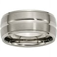 thumbnail image 1 of Titanium Grooved Ridged Edge 10mm Brushed and Polished Band, 1 of 11