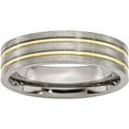 thumbnail image 1 of Titanium Grooved Yellow IP-plated 6mm Brushed & Polished Band, 1 of 10