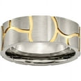 thumbnail image 1 of Titanium Grooved Yellow IP-plated Mens 8mm Brushed Band, 1 of 10