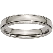 Titanium Grooved and Beaded Edge 4mm Polished Band