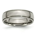 thumbnail image 1 of Titanium Grooved and Beaded Edge 6mm Polished Band Size: 13; for Adults and Teens; for Women and Men, 1 of 6