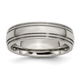 thumbnail image 1 of Titanium Grooved and Beaded Edge 6mm Polished Band, 1 of 8