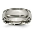 thumbnail image 1 of Titanium Grooved and Beaded Edge 8mm Polished Band, 1 of 6