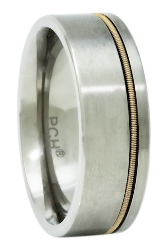 Titanium Guitar String Ring 8mm Flat Top