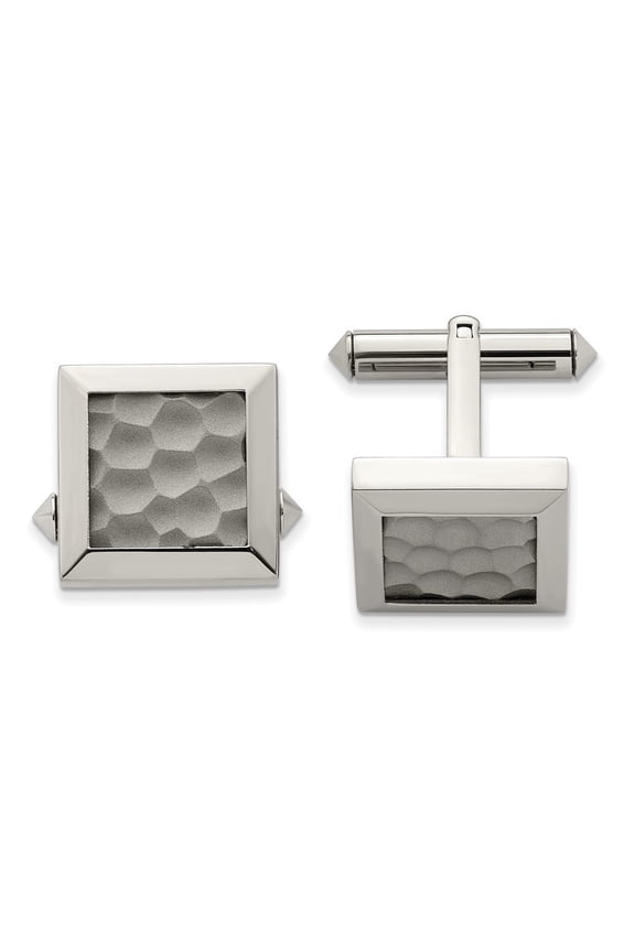 Titanium Hammered Cuff Links