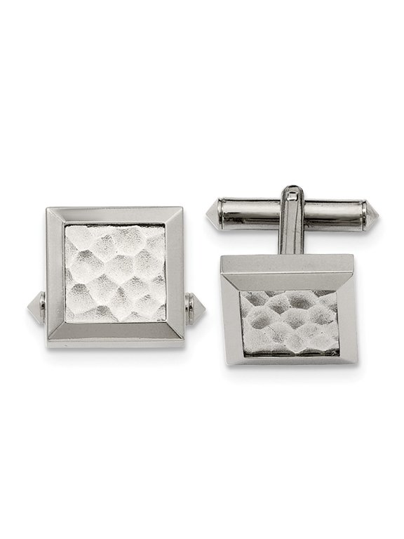 Titanium Hammered Cuff Links
