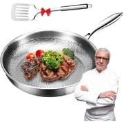 Titanium Hammered Frying Pan with Lid, Upgraded Non-stick Without Coating Titaniums Pro Cookware, Scratch-Resistant Durable Frying PansNo Lid,10.23in/26cm