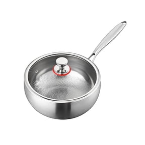 Titanium Hammered Pan with Lid, Thickened Multi-Layer Stock Pot, Titanium Wok Pan, Scratch-Resistant Non Stick Titanium Frying Pans, Even Heating for Cooking,11.02in/lid