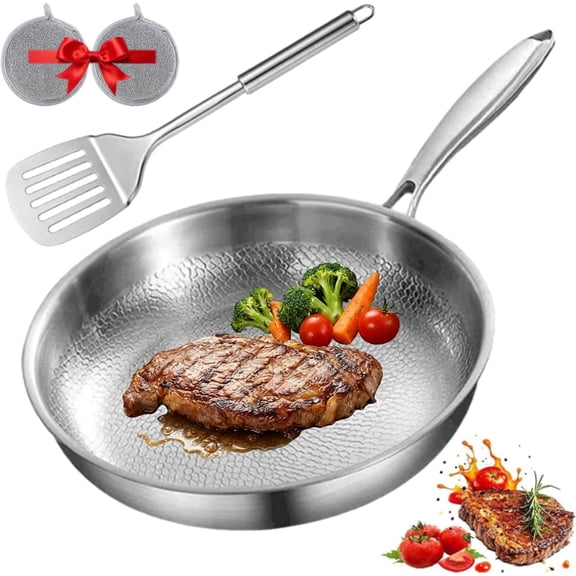 Titanium Hammered Pan Pro 100% Pure Titanium Frying Pan for Cooking