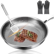 Titanium Hammered Pan Pro, 2026 New 100% Pure Titanium Fry Pan With Lid, No Coating Non-Stick Titanium Pans for Cooking Scratch-Resistant for Oven, Induction & All Cooktops No Lid, 10.23in