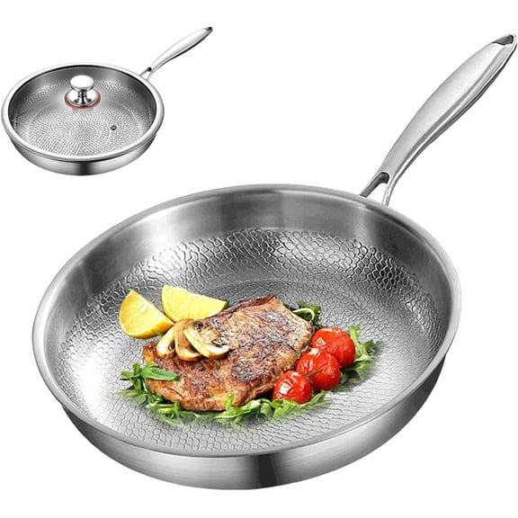 Titanium Hammered Pan Pro, Taima Titanium Nutri Pan with Lid, Multifunctional Pots and Pans Set Non Stick TitaniumFrying Pans for Cooking