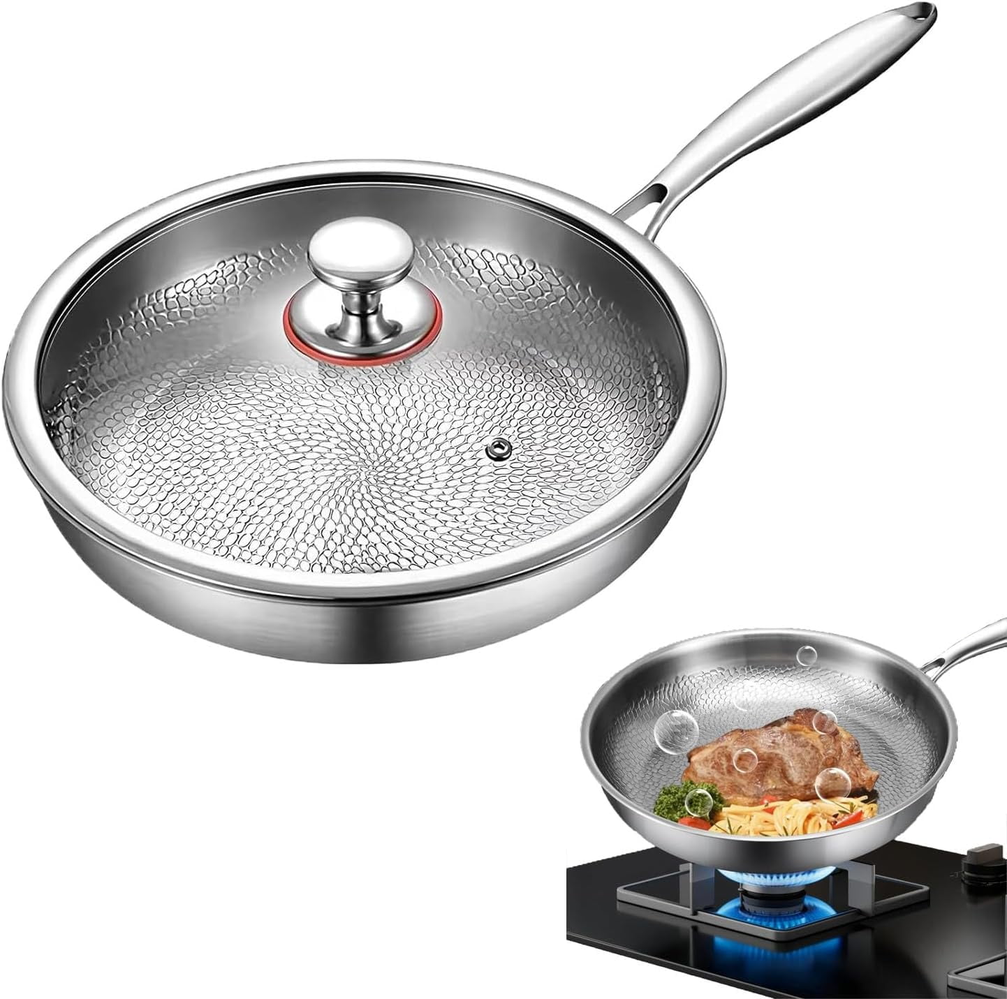 Kovali Titan Bratpfanne 24cm - Antihaft Mit Deckel Für Alle Herdarten