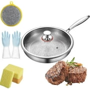 Titanium Hammered Pan Pro with Lid, New Upgrade Titanium Always Pan Pro, Durable Pure Tita-nium Non-Stick Frying Pans M26 cm/10.23 in