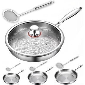 Titanium Hammered Pan Pro with Lid, Titanium Frying Pans For Cooking,Multifunctional Ultra-Durable Scratch-Resistant Non Stick Nutri Pans (11.81in)