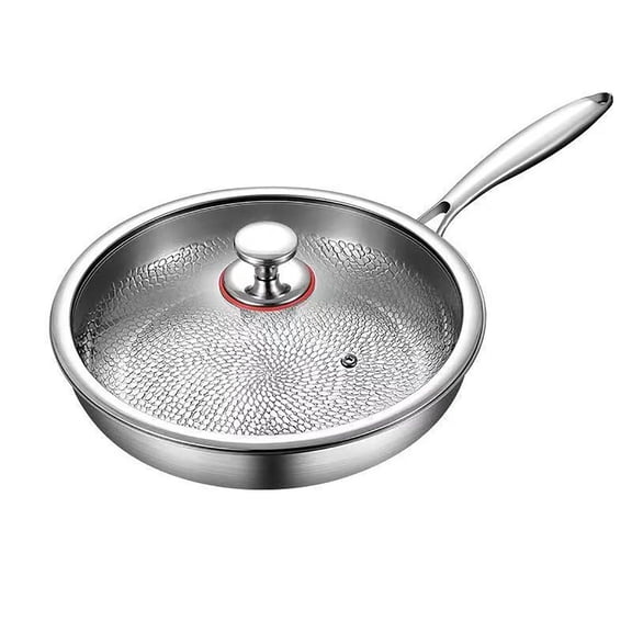 Titanium Hammered Pan with Lid, New Multifunctional Ultra-Durable Scratch-Resistant Non Stick, Even Heating For Cooking