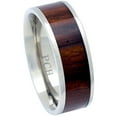 thumbnail image 1 of Titanium Hawaiian Koa Wood Inlay Men's Wedding Band Flat Top 8MM (15), 1 of 1