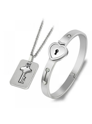 Lock And Key Necklace And Bracelet