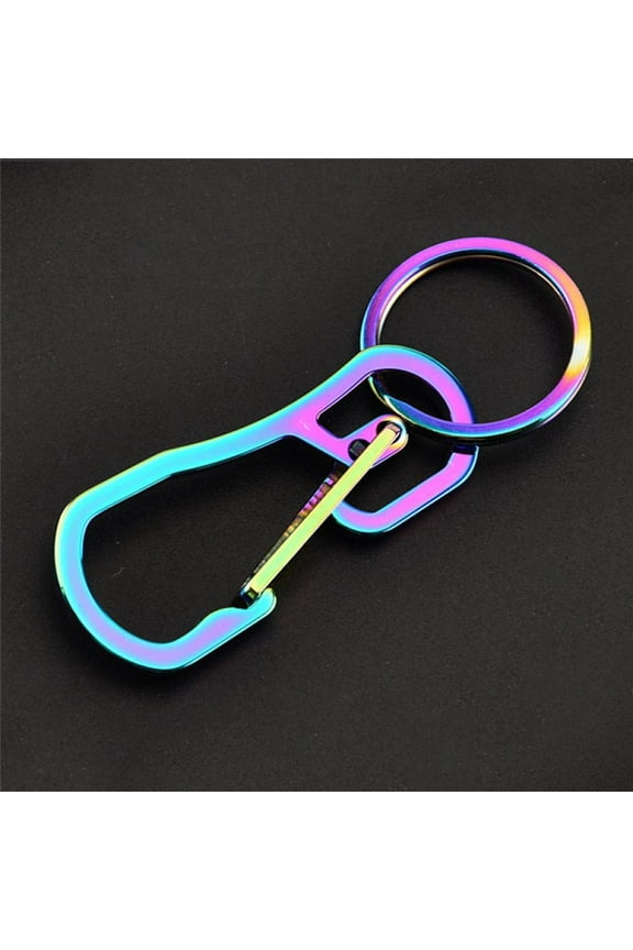 Titanium Heavy Duty Carabiner Keychain, EDC Quick Release Hooks with Brass Key Ring Set for Men Women